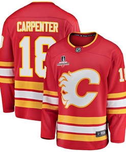 Calgary Flames Ryan Carpenter 18 Home 2022 Stanley Cup Champions Breakaway Men Jersey - Red - Robokeg