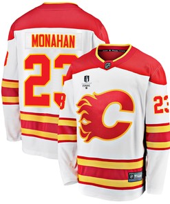 Calgary Flames Sean Monahan 23 Away 2022 Stanley Cup Final Breakaway Men Jersey - White - Robokeg