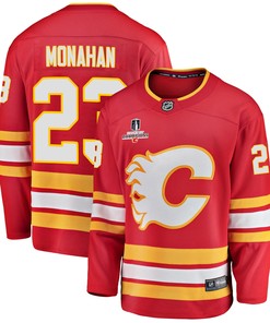 Calgary Flames Sean Monahan 23 Home 2022 Stanley Cup Champions Breakaway Men Jersey - Red - Robokeg