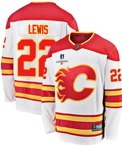 Calgary Flames Trevor Lewis 22 Away 2022 Stanley Cup Champions Breakaway Men Jersey - White - Robokeg