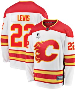 Calgary Flames Trevor Lewis 22 Away 2022 Stanley Cup Final Breakaway Men Jersey - White - Robokeg
