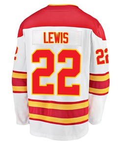 Calgary Flames Trevor Lewis 22 Away 2022 Stanley Cup Final Breakaway Men Jersey - White - Robokeg