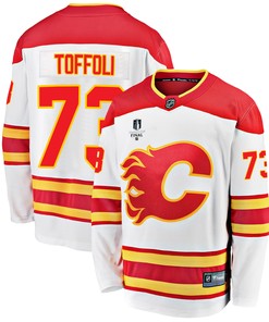 Calgary Flames Tyler Toffoli 73 Away 2022 Stanley Cup Final Breakaway Men Jersey - White - Robokeg