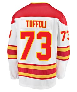 Calgary Flames Tyler Toffoli 73 Away 2022 Stanley Cup Playoffs Breakaway Men Jersey - White - Robokeg