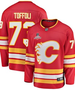 Calgary Flames Tyler Toffoli 73 Home 2022 Stanley Cup Champions Breakaway Men Jersey - Red - Robokeg