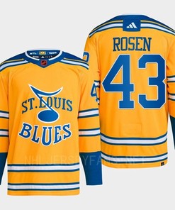 Calle Rosen 43 Reverse Retro 2.0 2022 St. Louis Blues Yellow Jersey Primegreen - Robokeg