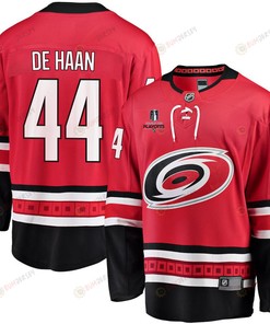 Calvin de Haan 44 Carolina Hurricanes Stanley Cup 2023 Playoffs Patch Home Breakaway Men Jersey - Red - Robokeg