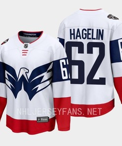 Carl Hagelin 62 Washington Capitals 2023 Jersey Stadium White Primegreen - Robokeg