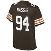 Carl Nassib Cleveland Browns Nfl Pro Line Womens Historic Logo Player Jersey - Brown - Robokeg
