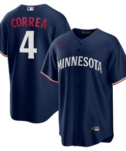 Carlos Correa 4 Minnesota Twins Team Logo Alternate Men Jersey - Navy - Robokeg
