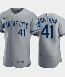 Carlos Santana 41 Kansas City Royals 2022-23 Gray Men's Jersey - Robokeg