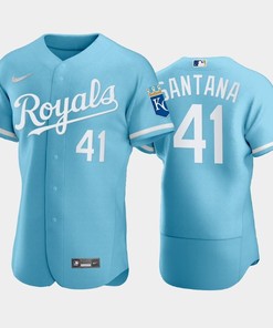 Carlos Santana 41 Kansas City Royals 2022-23 Powder Blue Men's Jersey - Robokeg