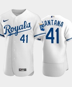 Carlos Santana 41 Kansas City Royals 2022-23 White Men's Jersey - Robokeg