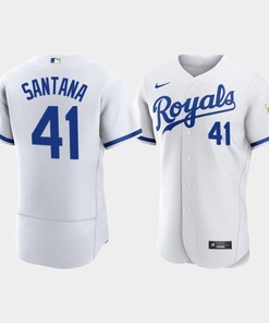 Carlos Santana 41 Kansas City Royals Men's 2022-23 Home Jersey - White Jersey - Robokeg
