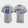 Carlos Santana 41 Kansas City Royals Men's 2022-23 Road Jersey - Gray Jersey - Robokeg