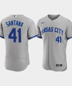 Carlos Santana 41 Kansas City Royals Men's 2022-23 Road Jersey - Gray Jersey - Robokeg