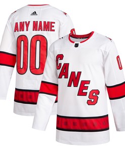 Carolina Hurricanes Adidas 2020/21 Away Custom Authentic Jersey - White Custom Jerseys Nhl - Robokeg