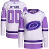 Carolina Hurricanes Adidas Hockey Fights Cancer Primegreen Authentic Custom Jersey - White/purple Custom Jerseys Nhl - Robokeg