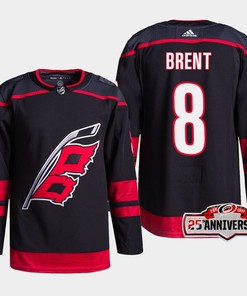 Carolina Hurricanes Brent 8 Burns Black 25th Anniversary 2022-23 Home Jersey - Robokeg
