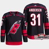 Carolina Hurricanes Frederik Andersen 31 Black 25th Anniversary 2022-23 Home Jersey - Robokeg
