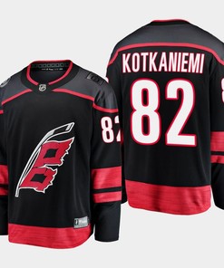 Carolina Hurricanes Jesperi Kotkaniemi 2022-23 Primary Home Black 82 Jersey Breakaway Player - Robokeg
