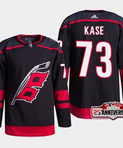 Carolina Hurricanes Ondrej Kase 73 Black 25th Anniversary 2022-23 Home Jersey - Robokeg