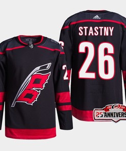 Carolina Hurricanes Paul Stastny 26 Black 25th Anniversary 2022-23 Home Jersey - Robokeg