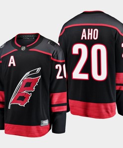 Carolina Hurricanes Sebastian Aho 20 2022-23 Primary Home Black Jersey Breakaway Player - Robokeg