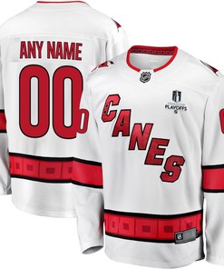 Carolina Hurricanes Stanley Cup 2023 Playoffs Patch Away Breakaway Custom Men Jersey - White - Robokeg