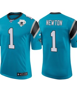 Carolina Panthers 25th Anniversary Cam Newton Blue Classic Limited Jersey - Robokeg
