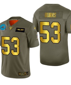 Carolina Panthers Brian Burns 2019 Salute To Service Nfl 100 Mens Jersey Metallic - Robokeg