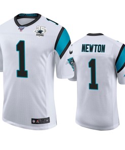 Carolina Panthers Cam Newton White 25th Season Vapor Limited Jersey - Robokeg