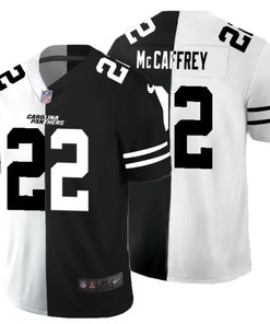 Carolina Panthers Christian Mccaffrey #22 Nfl 2020 Black And White Jersey - Robokeg