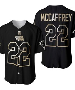 Carolina Panthers Christian Mccaffrey #22 Nfl Great Player Black Golden Brandedition Vapor Limited Jersey Style Gift For Panthers Fans Baseball Jersey - Robokeg