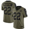 Carolina Panthers Christian Mccaffrey 22 Nfl Olive 2021 Salute To Service Player Men Jersey For Panthers Fans - Robokeg