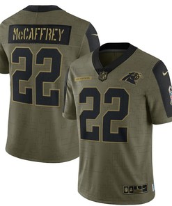 Carolina Panthers Christian Mccaffrey 22 Nfl Olive 2021 Salute To Service Player Men Jersey For Panthers Fans - Robokeg