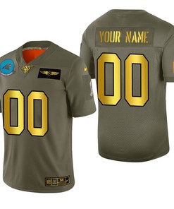 Carolina Panthers Custom 2019 Salute To Service Nfl 100 Mens Jersey Metallic - Robokeg