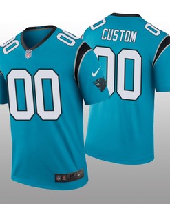 Carolina Panthers # Custom Nike Color Rush Blue Jersey - Robokeg