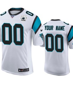 Carolina Panthers Custom White 100th Season Vapor Limited Jersey - Robokeg