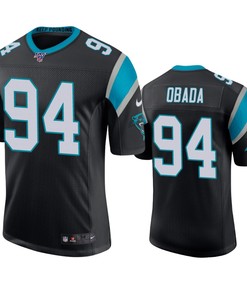 Carolina Panthers Efe Obada Black 100th Season Vapor Limited Jersey - Robokeg
