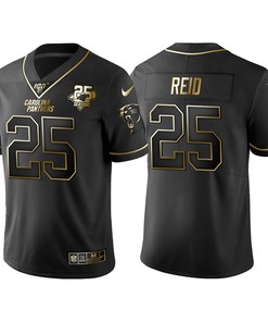 Carolina Panthers Eric Reid 25th Anniversary Black Gold Logo Jersey - Robokeg