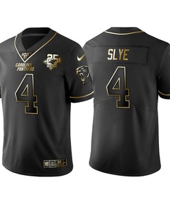 Carolina Panthers Joey Slye 25th Anniversary Black Gold Logo Jersey - Robokeg
