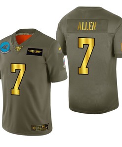 Carolina Panthers Kyle Allen 2019 Salute To Service Nfl 100 Mens Jersey Metallic - Robokeg