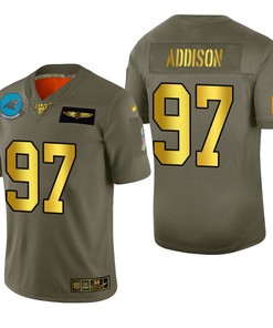 Carolina Panthers Mario Addison 2019 Salute To Service Nfl 100 Mens Jersey Metallic - Robokeg
