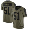 Carolina Panthers Sam Mills 51 Nfl Olive 2021 Salute To Service Player Men Jersey For Panthers Fans - Robokeg