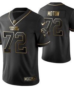 Carolina Panthers Taylor Moton 72 2021 Nfl Golden Brandedition Black Jersey Gift For Panthers Fans - Robokeg