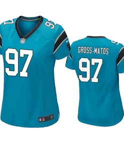 Carolina Panthers Yetur Gross-matos Blue 2020 Nfl Draft Game Jersey - Robokeg