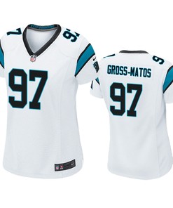 Carolina Panthers Yetur Gross-matos White 2020 Nfl Draft Game Jersey - Robokeg