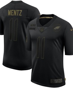 Carson Wentz Philadelphia Eagles 2020 Salute To Service Limited Jersey - Black - Robokeg