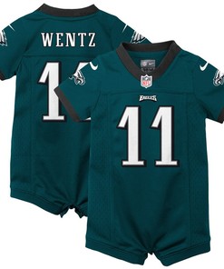 Carson Wentz Philadelphia Eagles Nike Infant Romper Jersey - Green - Robokeg